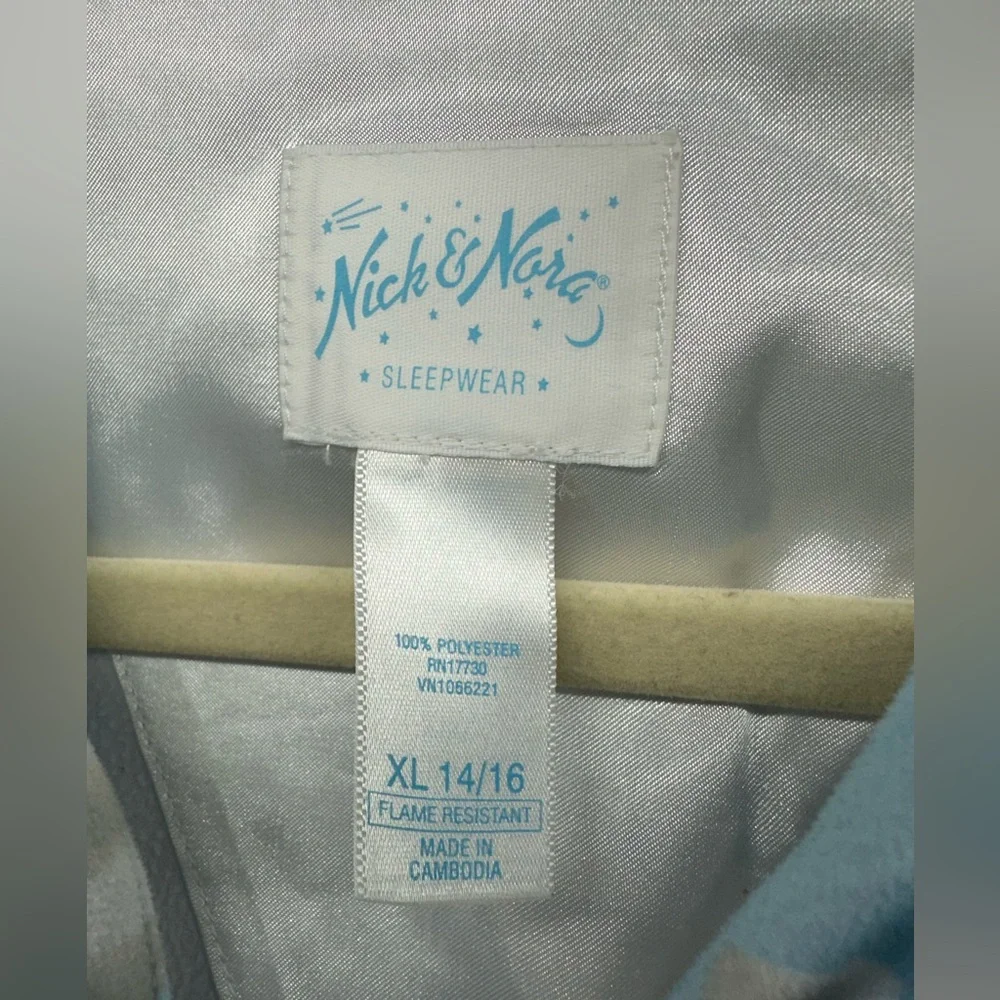 Nick and Nora Vintage 100% Cotton‎ Clouds Pajama Set Youth Size XL 14/16